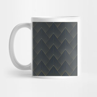 Art Deco golden chevron pattern navy and gold Mug